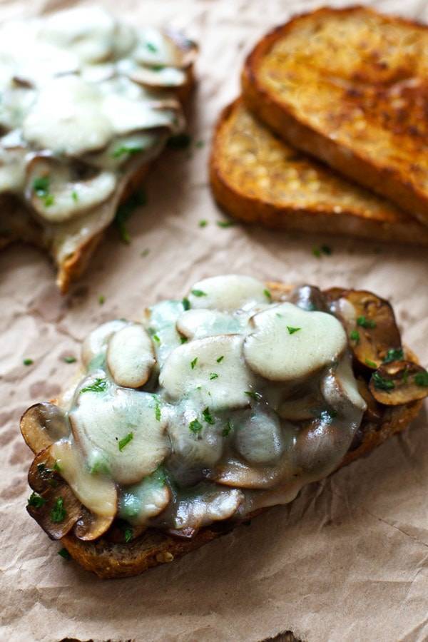 Garlic Butter Mushroom and Provolone Melts.