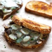 Simple Garlic Butter Mushroom & Provolone Melts | pinchofyum.com