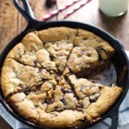 Deep Dish Chocolate Chip Cookies with Caramel and Sea Salt - completely over-the-top gooey wonderful can't stop good. | pinchofyum.com