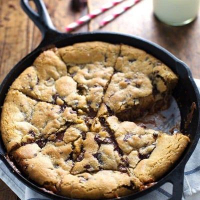 Deep Dish Chocolate Chip Cookies with Caramel and Sea Salt - completely over-the-top gooey wonderful can't stop good. | pinchofyum.com