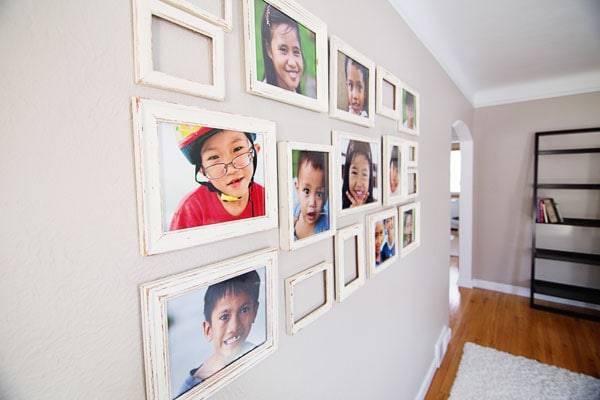 Frames with photos of children.