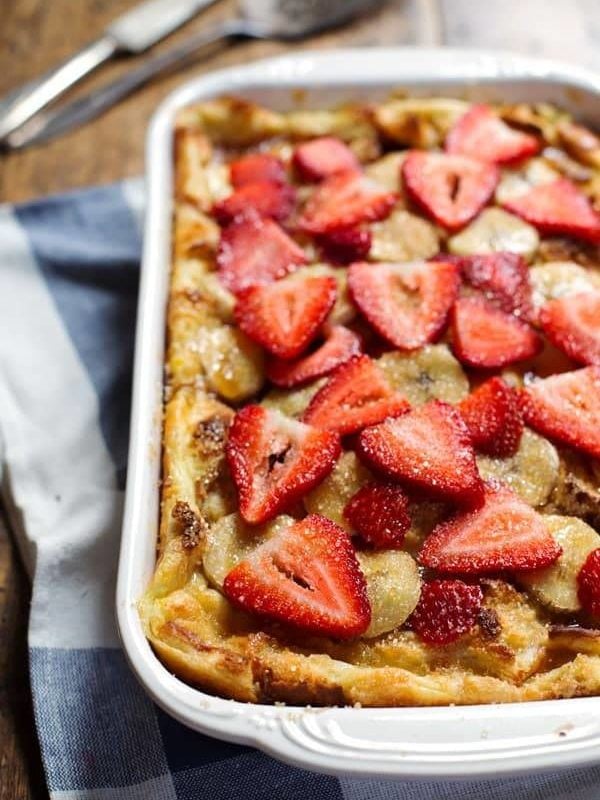 Super Easy Coconut French Toast Bake - perfect for a pretty brunch! | pinchofyum.com