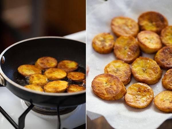 Food in a skillet and on a napkin.