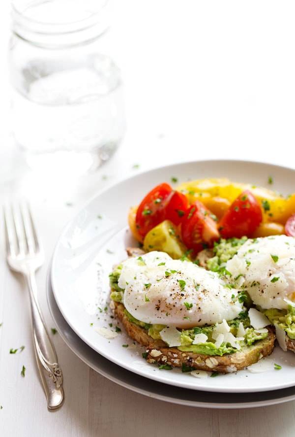 Dill cream cheese and slice avocado toast with a poached egg￼ - bon abbetit