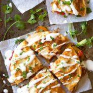 Smoked Gouda Mushroom Quesadilla - quick, easy, and colorful! Hits the spot every. single. time. | pinchofyum.com