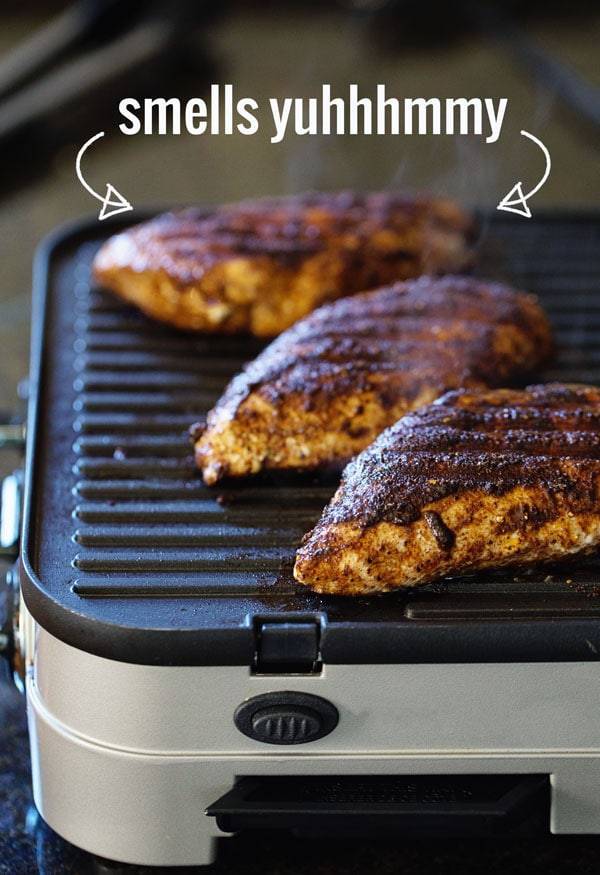 Chicken on a grill.