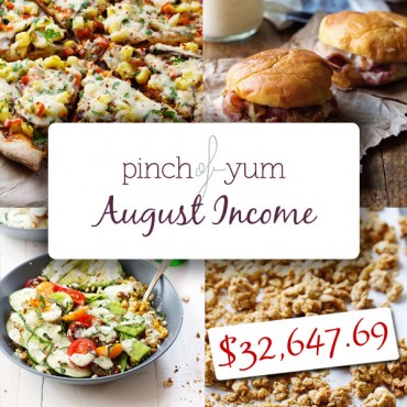 August Traffic and Income Report | pinchofyum.com