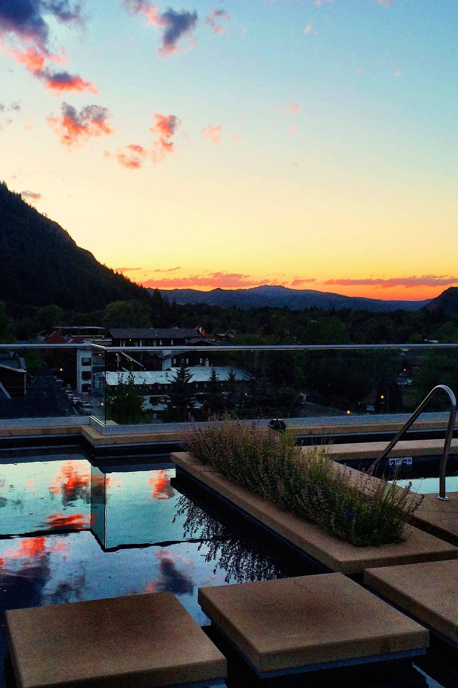 Sunset at The Little Nell in Aspen, CO.