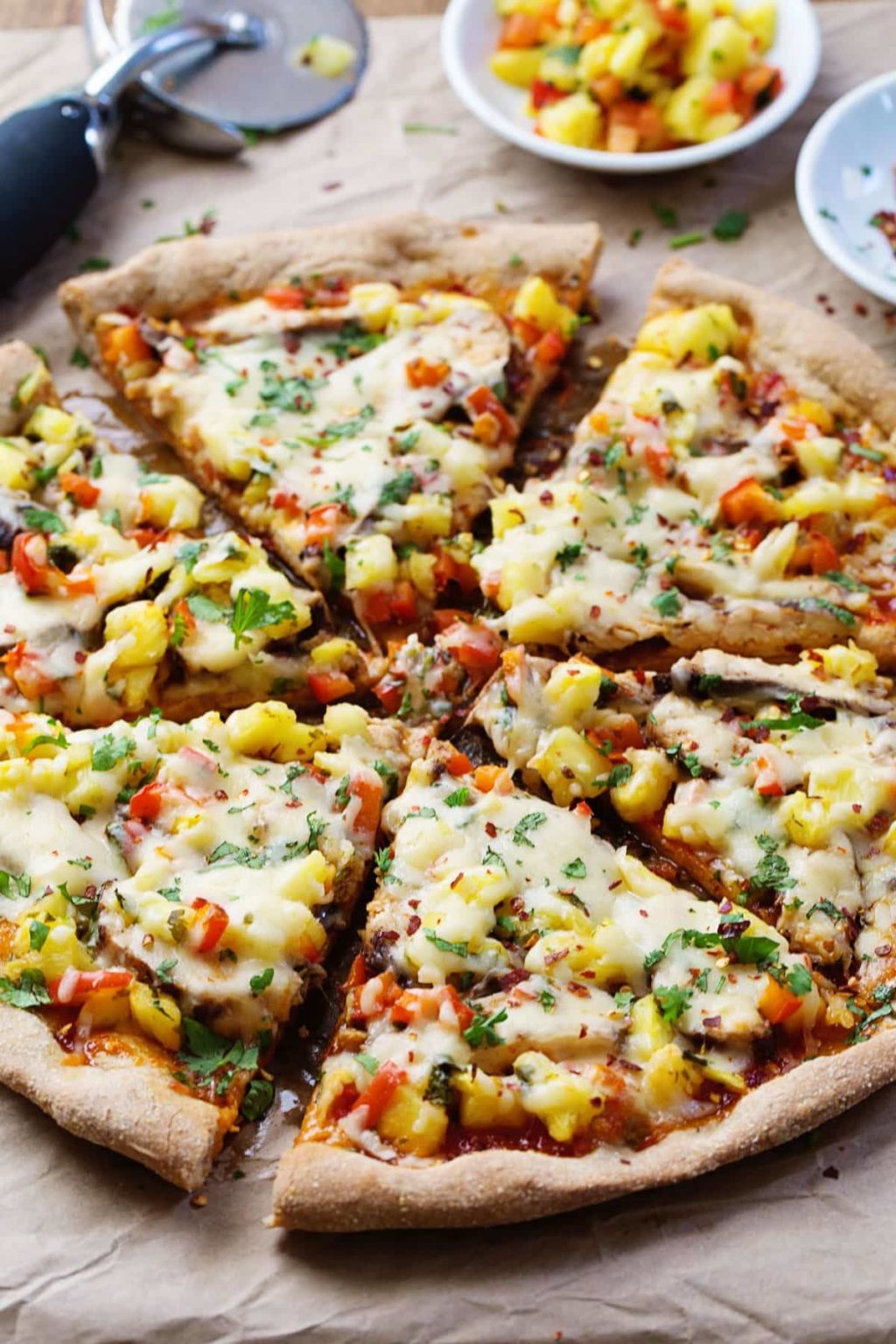 Sweet Chili Garlic Chicken Pizza Recipe - Pinch of Yum