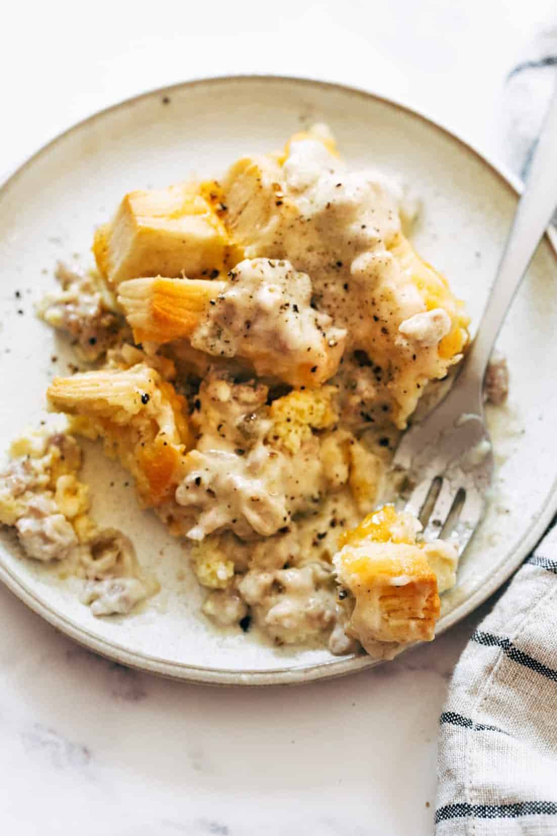 Buttermilk Biscuit and Sausage Gravy Cobbler - Southern Cast Iron
