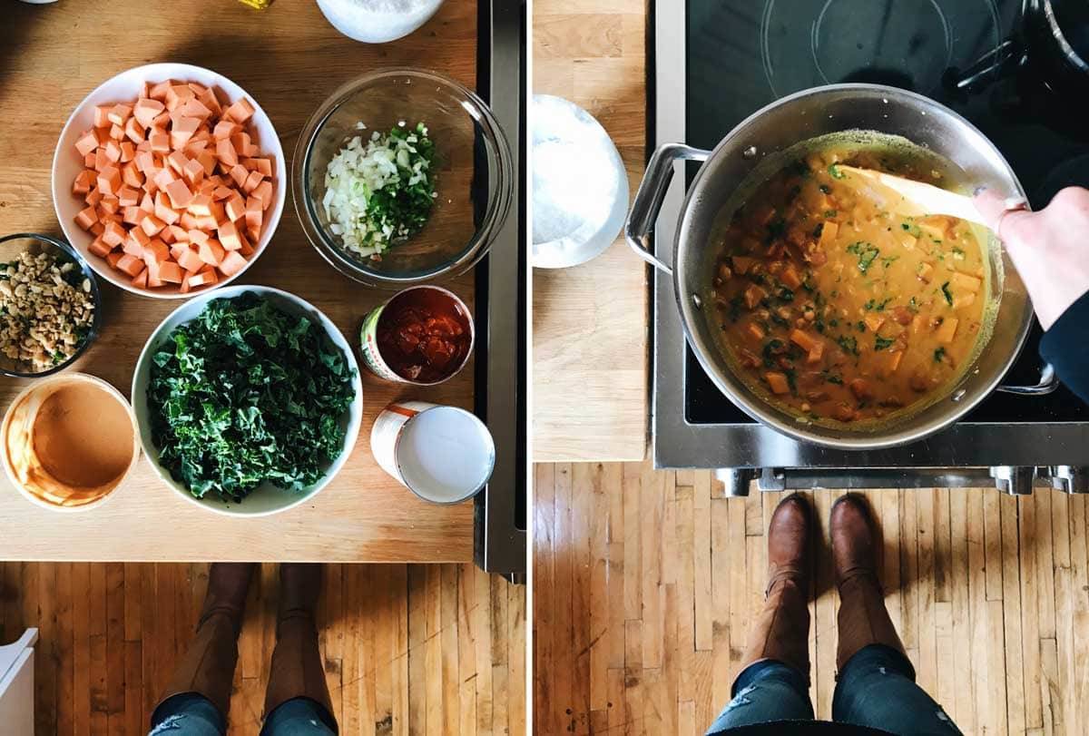 Spicy Peanut Soup ingredients.