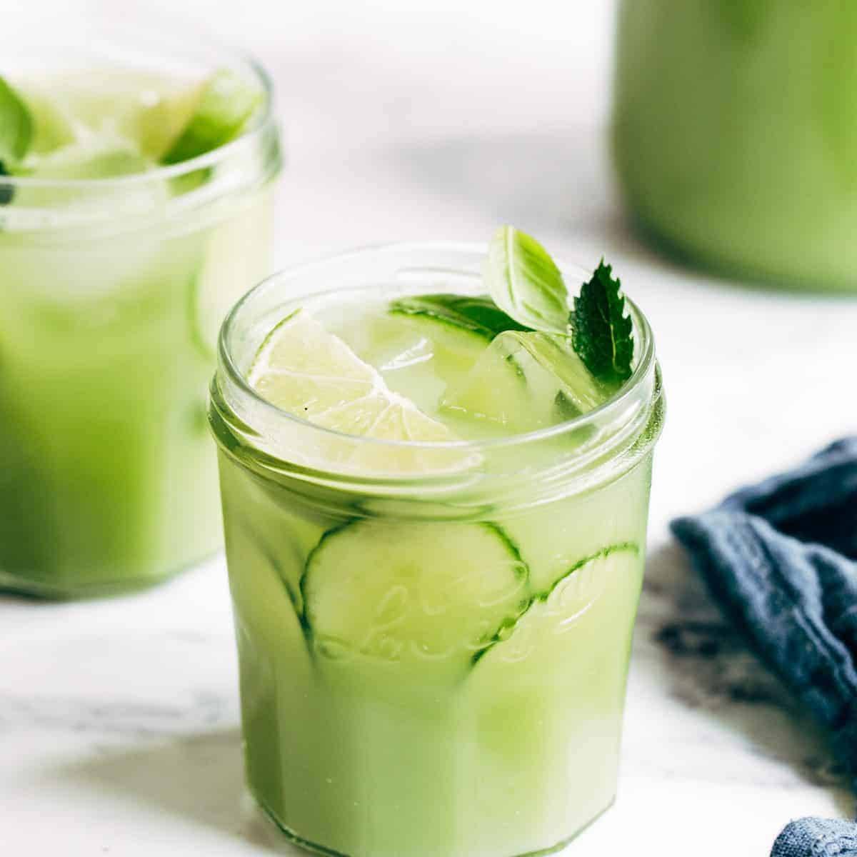 Agua fresca with cucumbers and mint.
