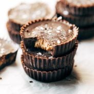 Almond Butter Cups in a stack.