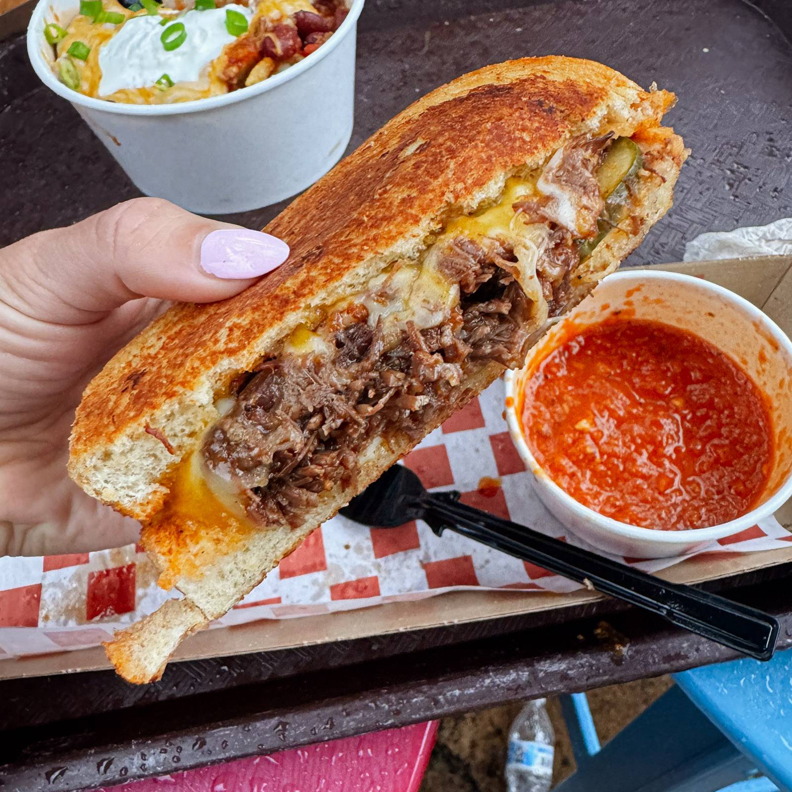 Brisket grilled cheese at Hollywood Studios.