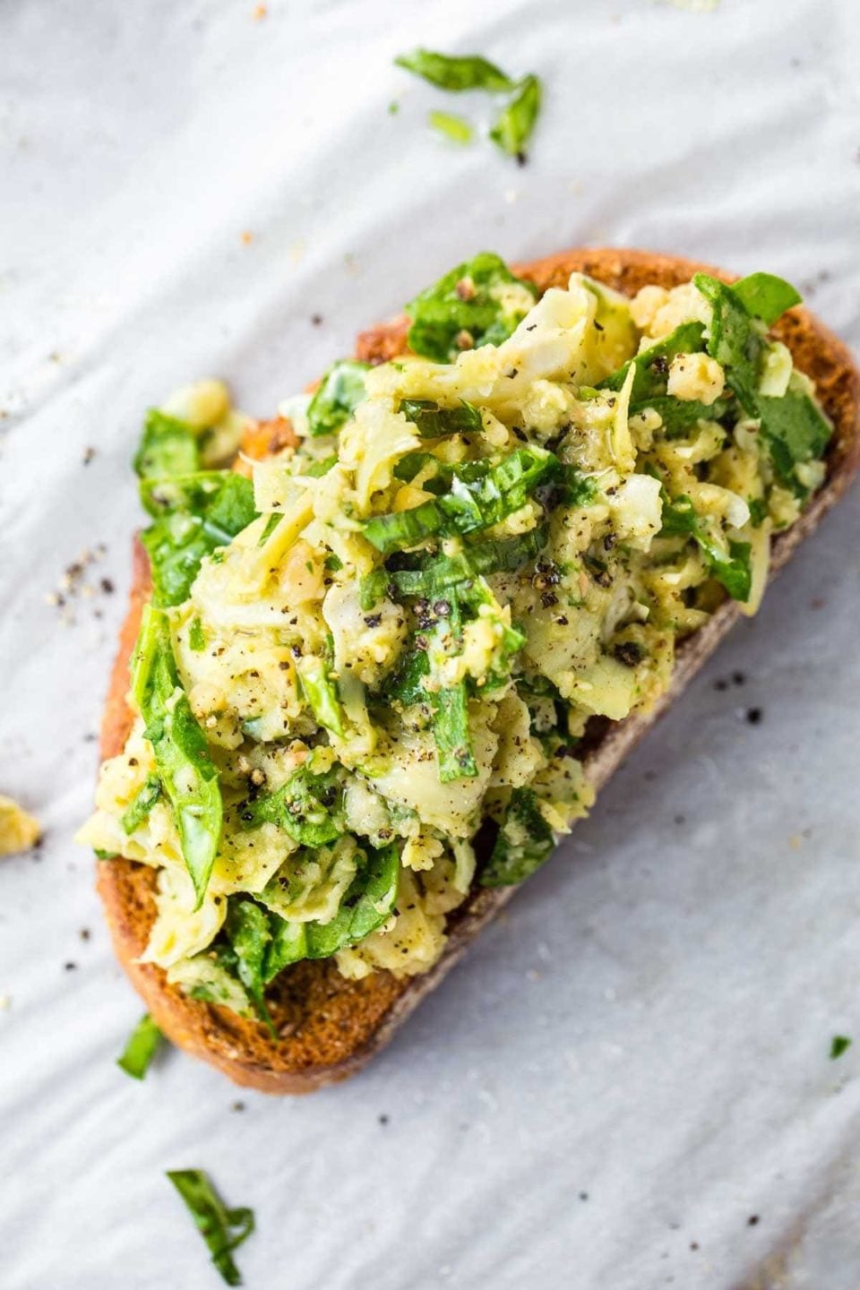10 Minute White Bean Artichoke Basil Toasts Recipe Pinch of Yum