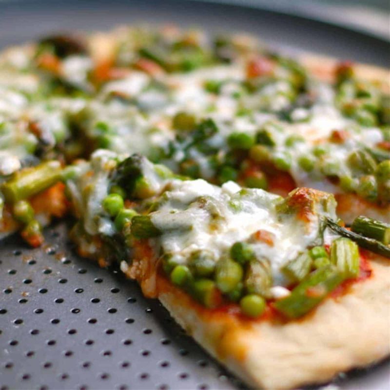 A picture of Asparagus, Pea, & Goat Cheese Pizza