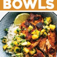 Bbq Salmon Bowls With Mango Avocado Salsa Recipe Pinch Of Yum