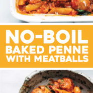 No-Boil Baked Penne with Meatballs