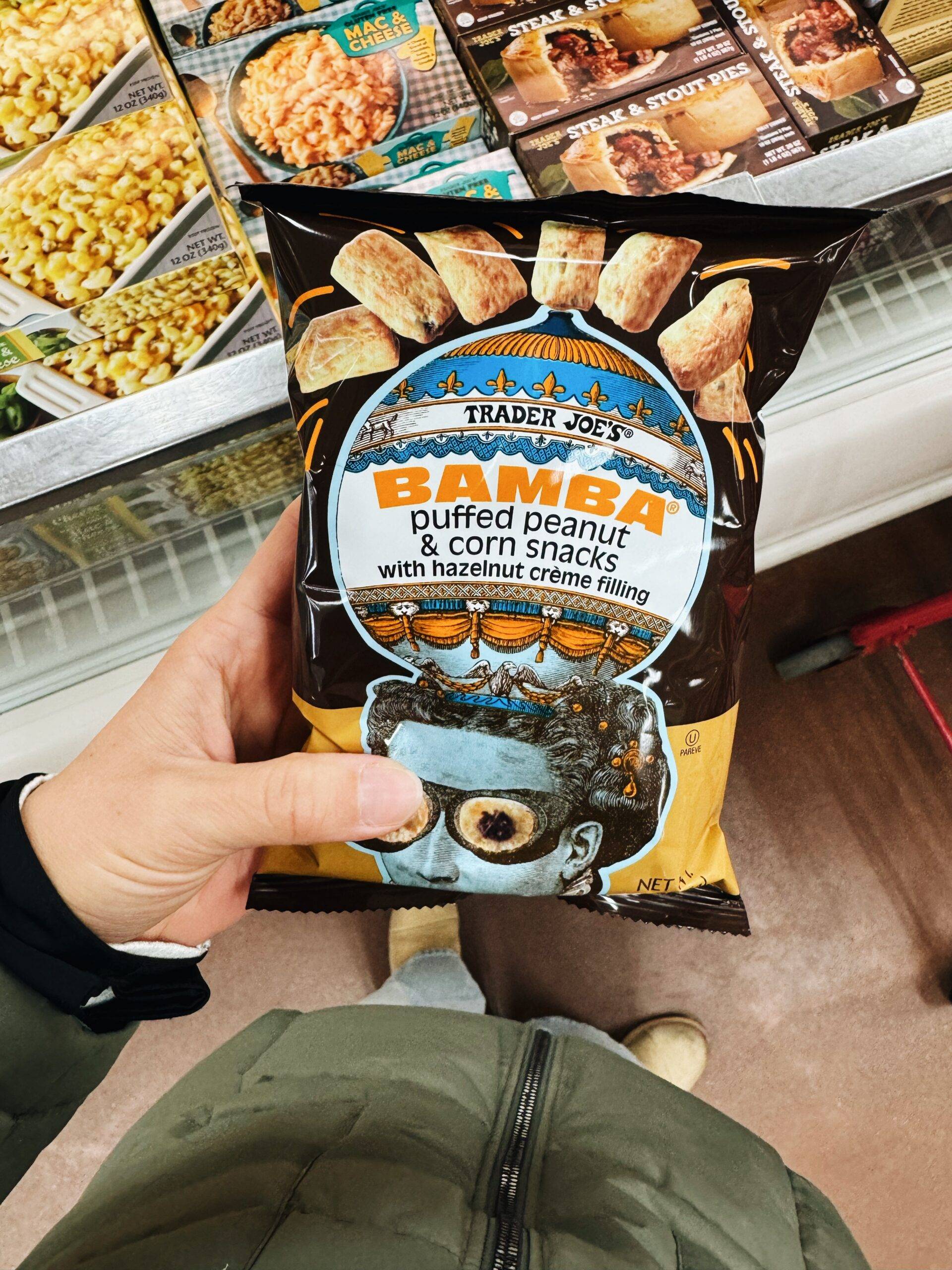 Bag of bamba hazelnut snacks.