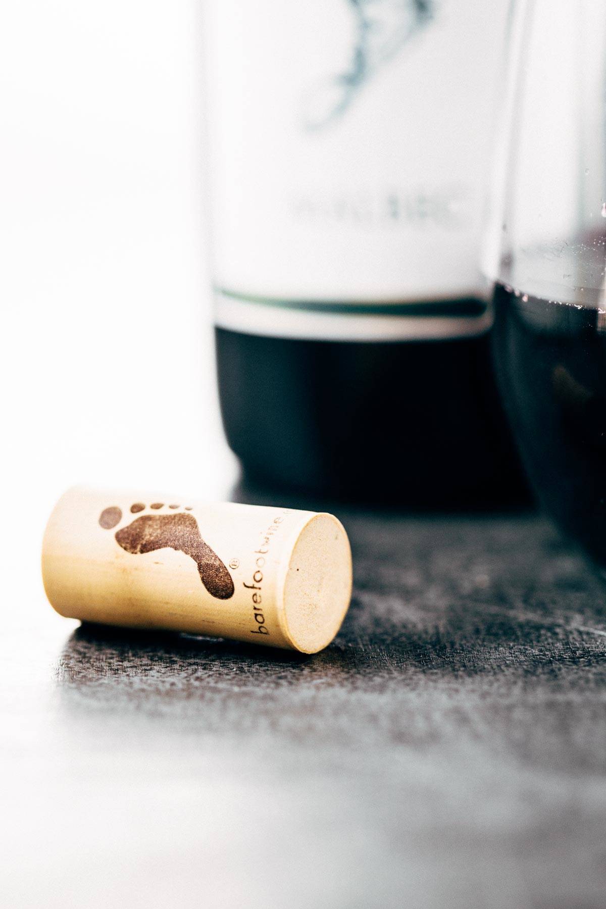 Cork from a wine glass.