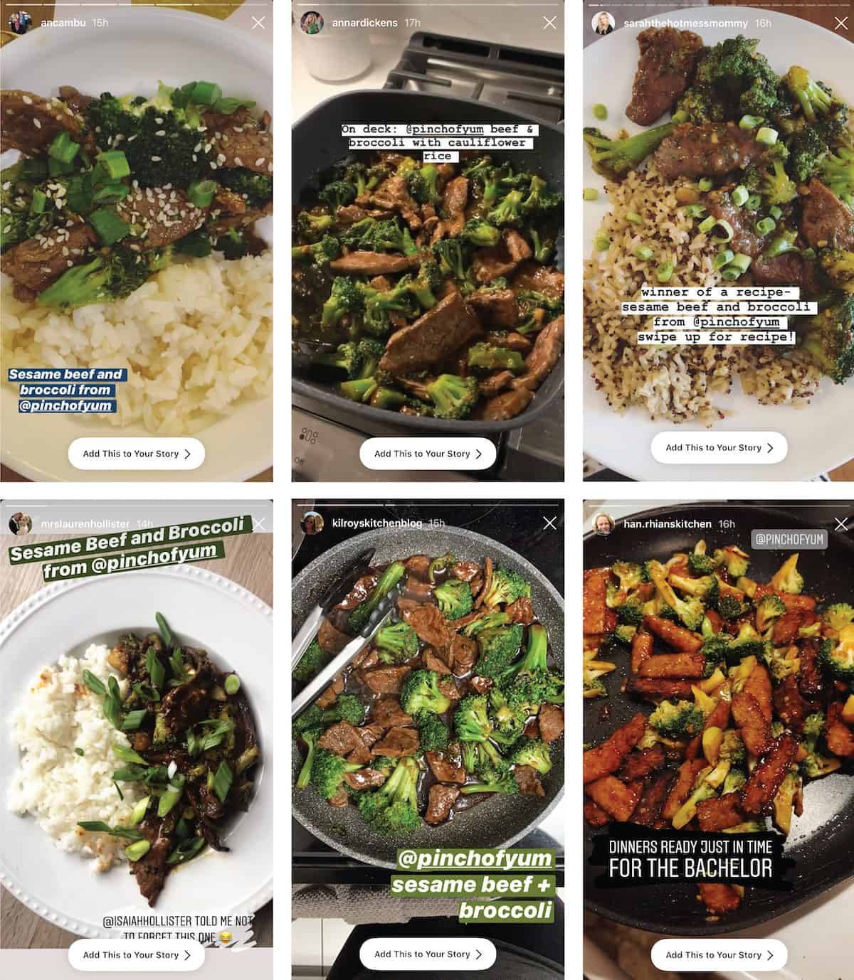 Instagram images of Beef and Broccoli.