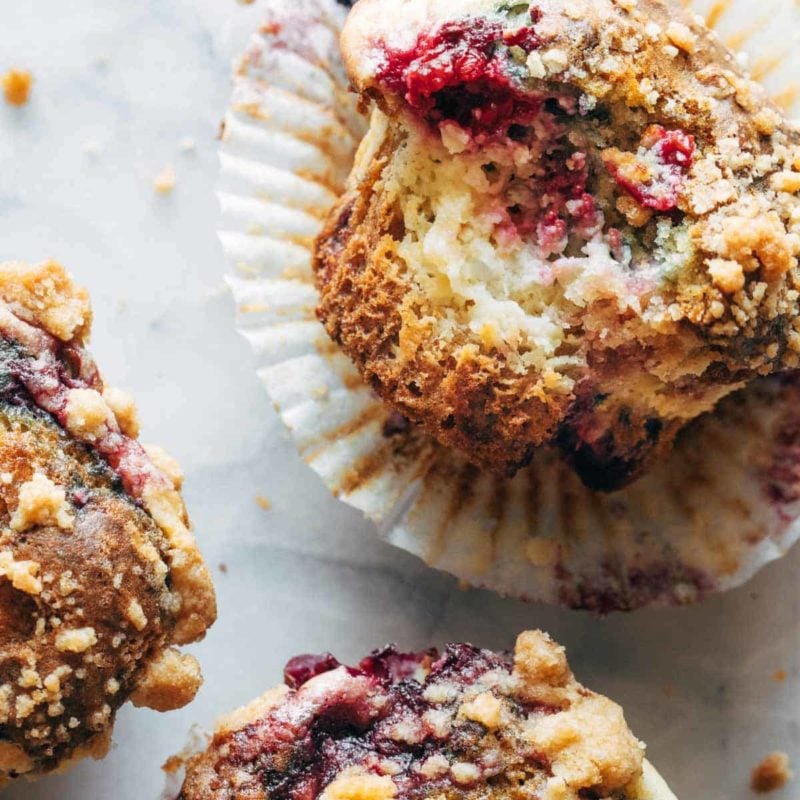 A picture of Triple Berry Cheesecake Muffins