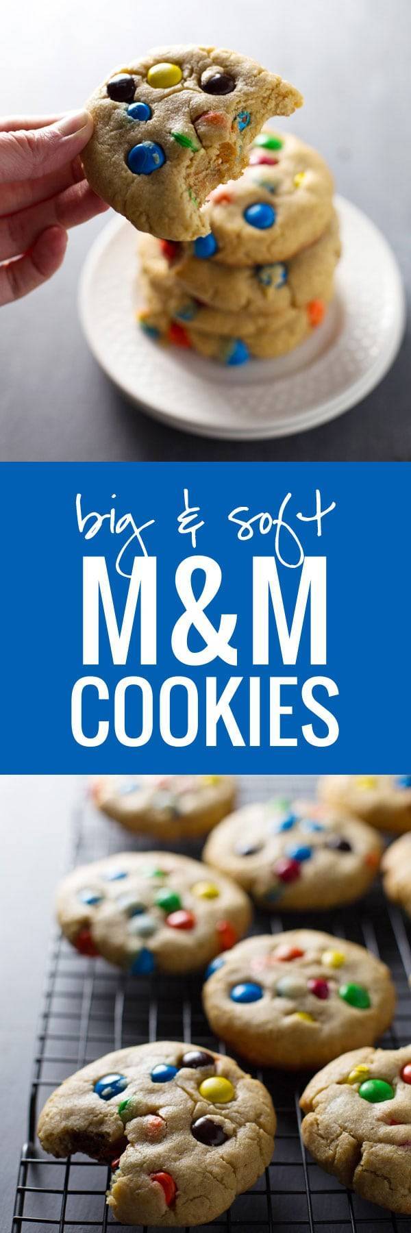 Big Soft M&M Cookies | pinchofyum.com