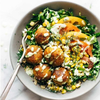 Summer Bliss Bowls With Sweet Potato Fritters And Jalapeño Ranch Recipe ...