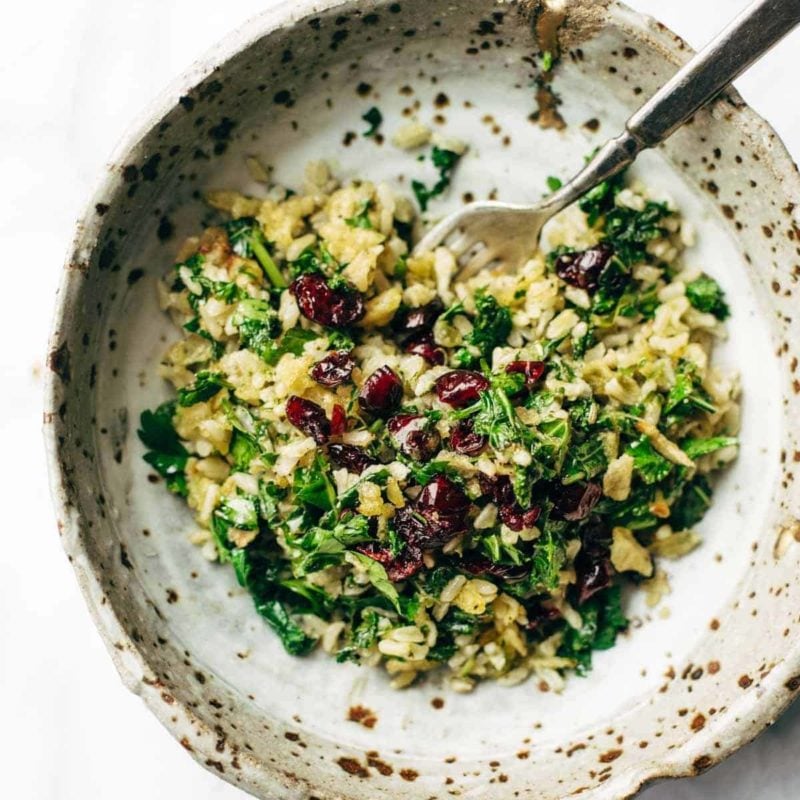 A picture of Garlic Kale and Brown Rice Salad with Lemon Dressing