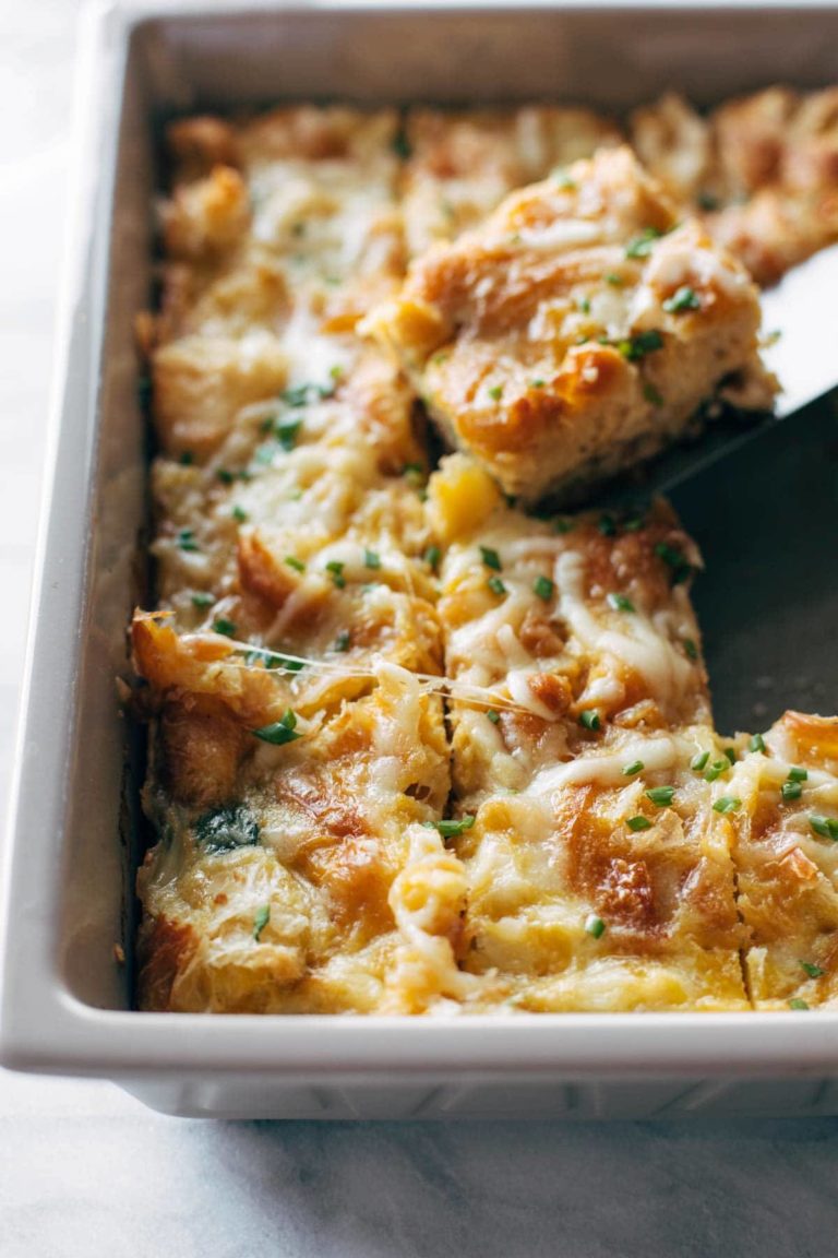 Egg and Croissant Brunch Bake Recipe - Pinch of Yum