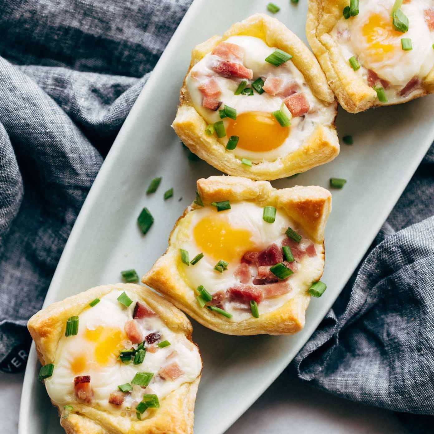 Brunch cups on serving platter.