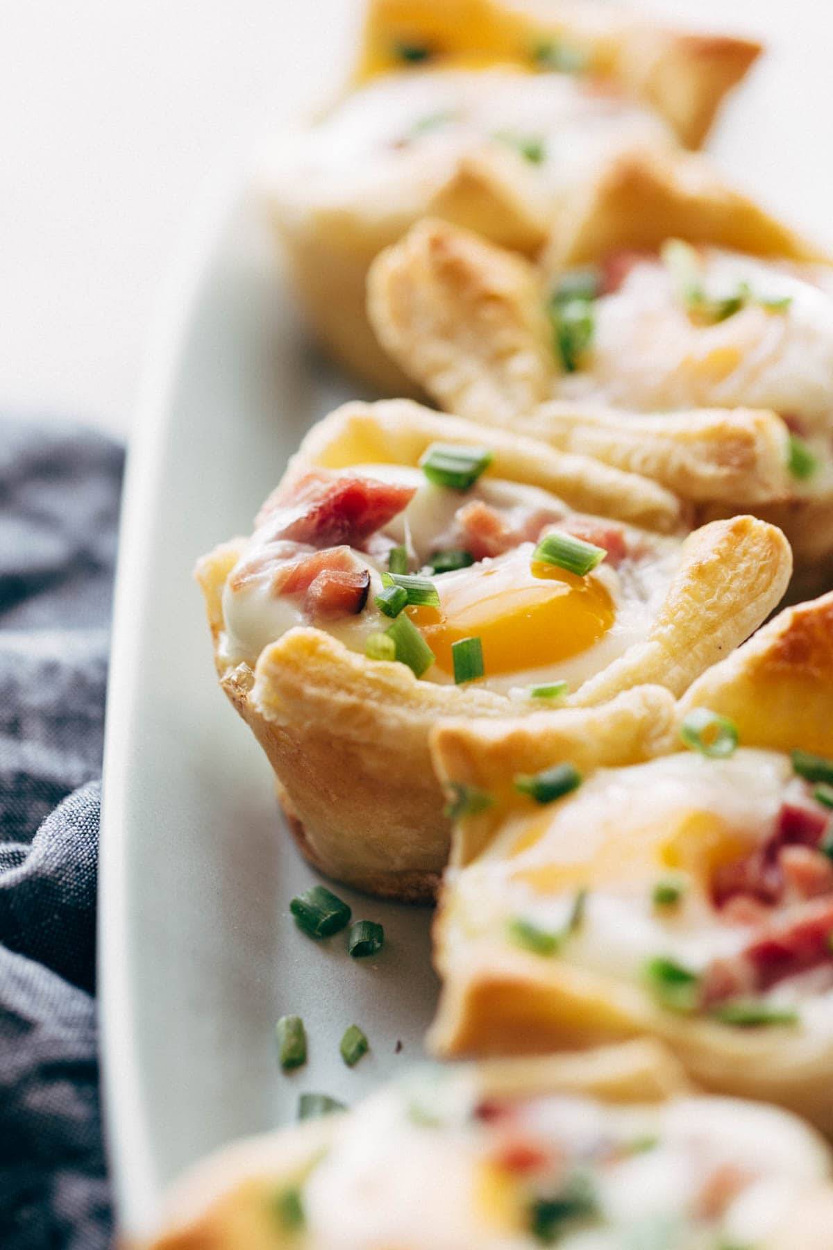 Closeup of Ham, Egg, and Cheese Brunch Cups.