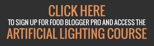 a Click Here button for the Food Blogger Pro Artificial Lighting course