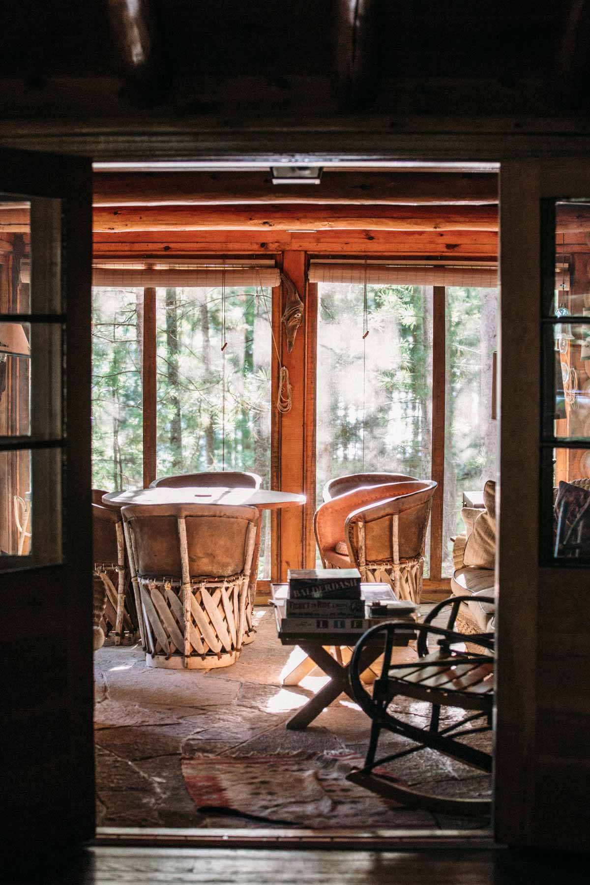 Chairs in a cabin.