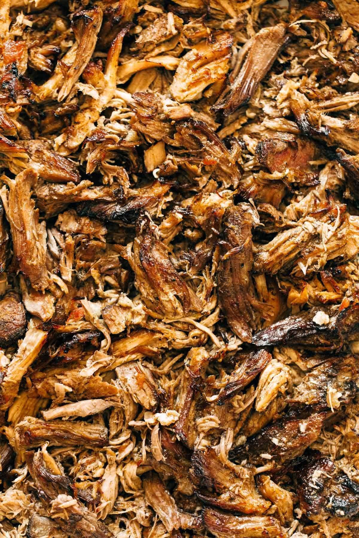 Close up of carnitas. 