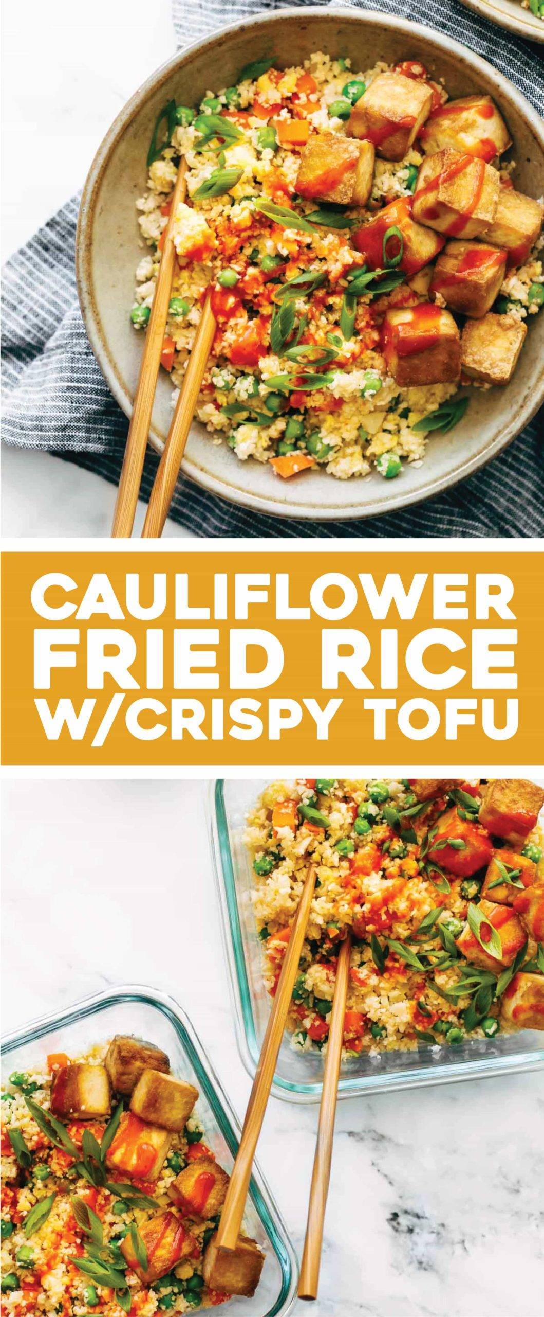 Cauliflower Fried Rice with Crispy Tofu Recipe - Pinch of Yum