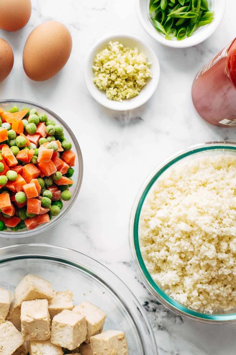 Cauliflower Fried Rice with Crispy Tofu Recipe - Pinch of Yum