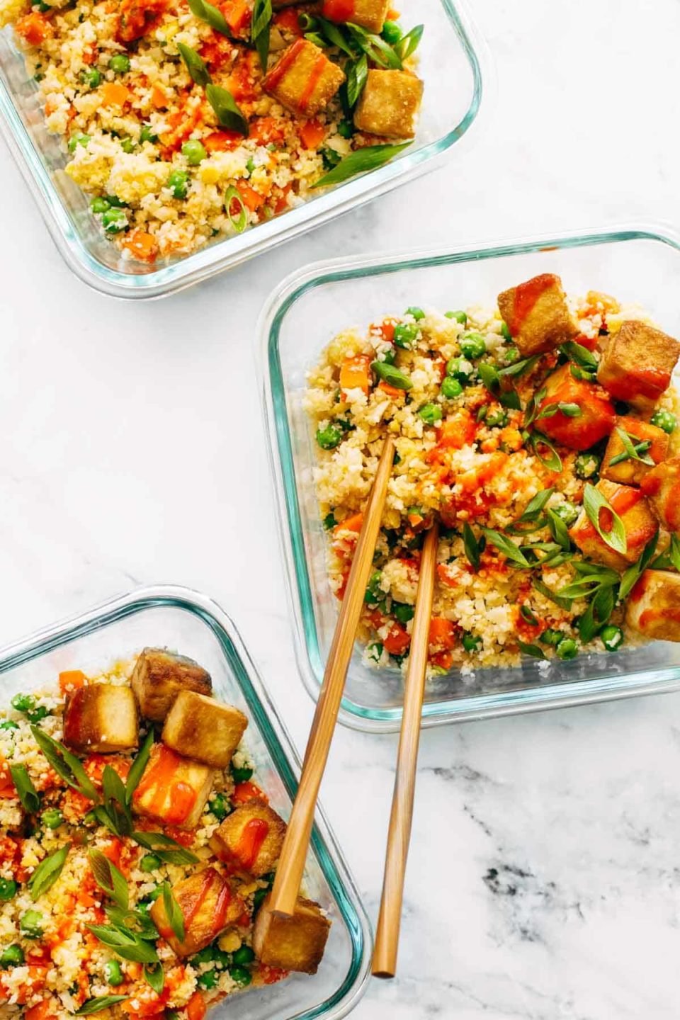 Cauliflower Fried Rice with Crispy Tofu Recipe Pinch of Yum