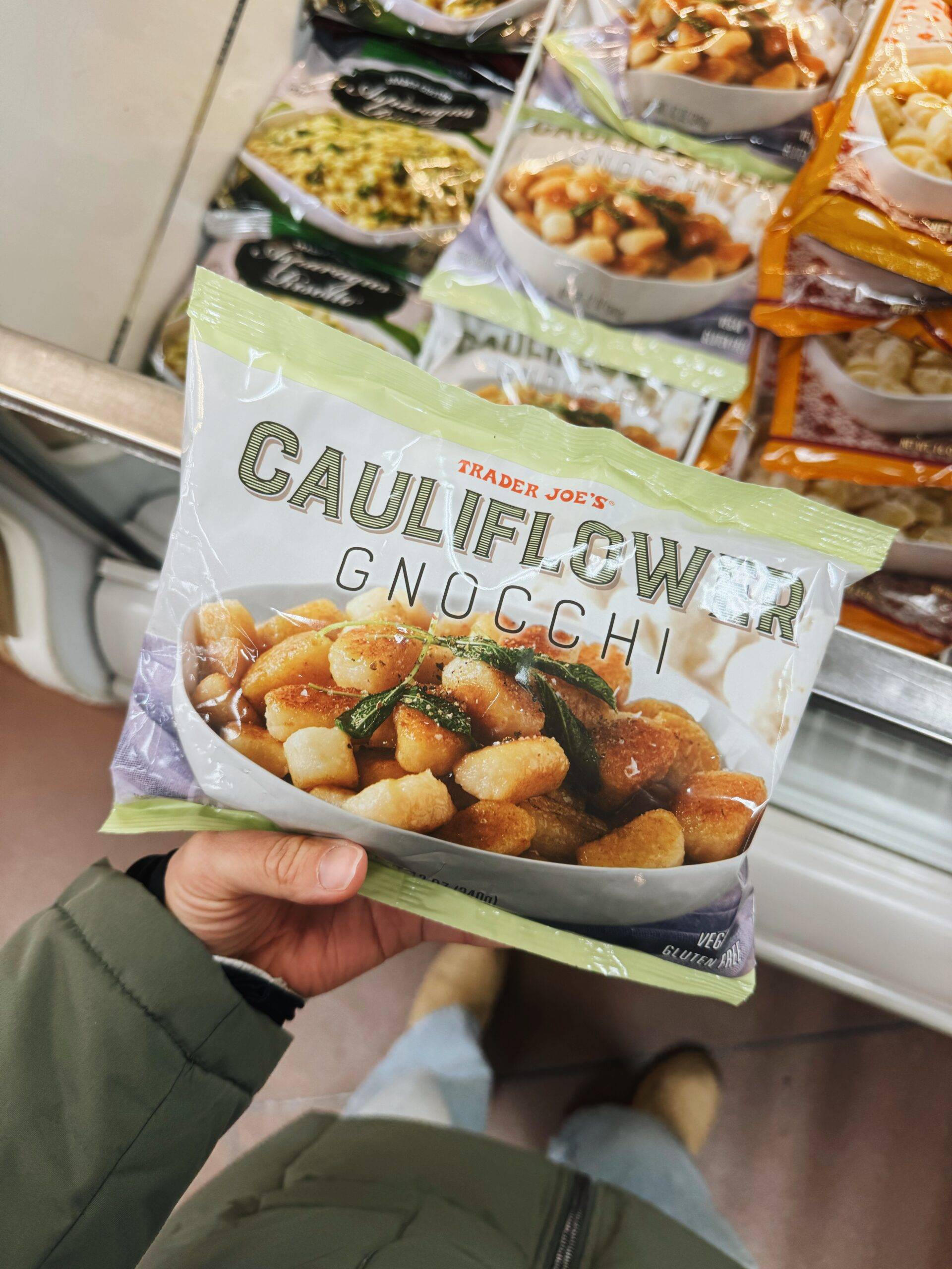 Package of Trader Joe's cauliflower gnocchi.