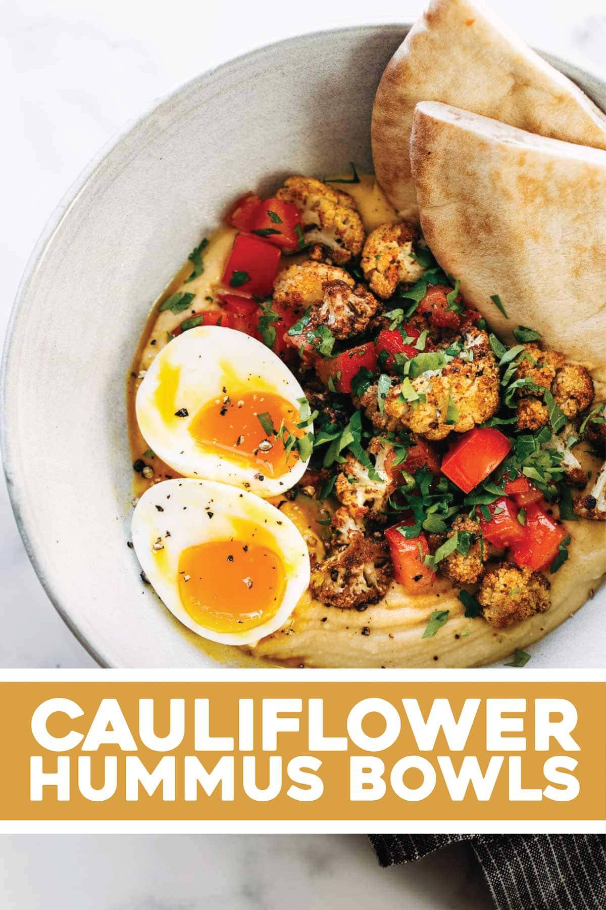 Roasted Cauliflower Hummus Bowls Recipe Pinch of Yum