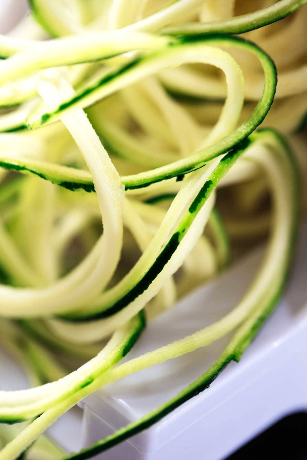 Spiralized zucchini noodles.