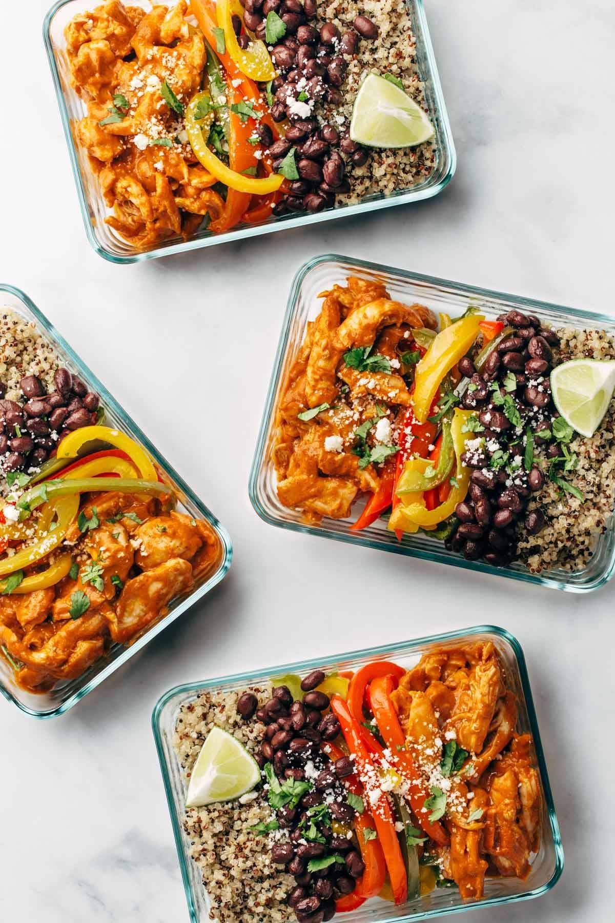 Chicken Tinga Bowl in a clear dish.