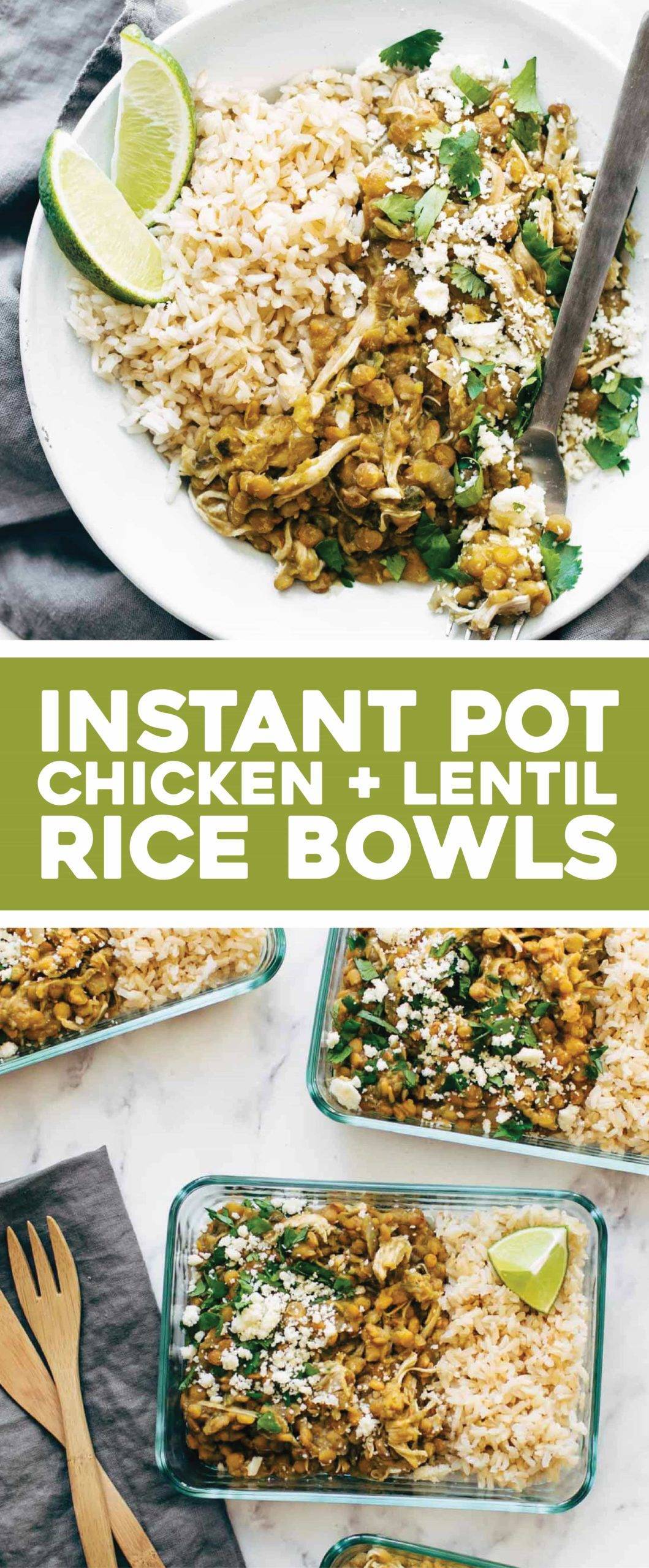 Cilantro Lime Chicken and Lentil Rice Bowls Recipe Pinch of Yum