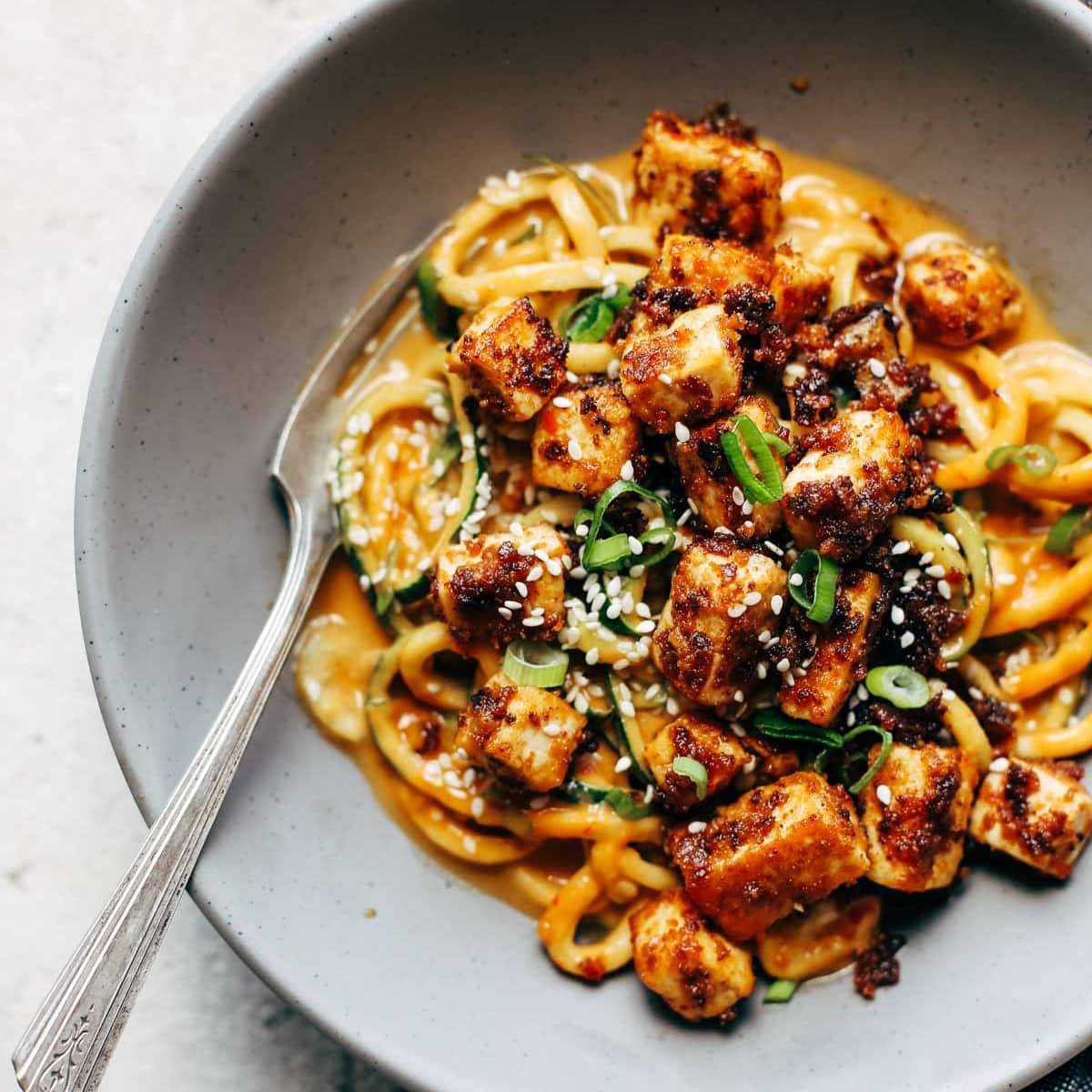 Zucchini Noodles with Sesame-Peanut Sauce