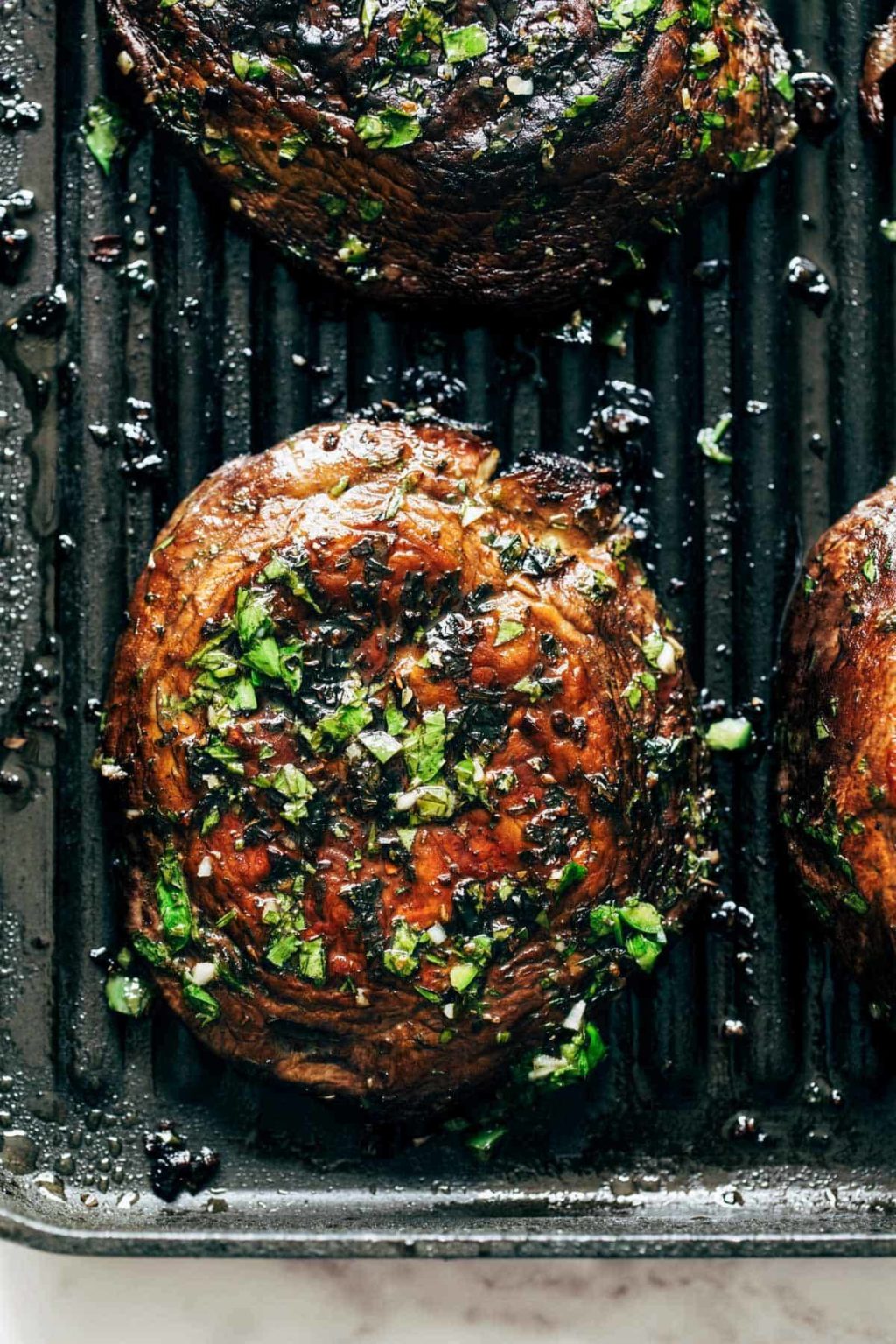 Grilled Chimichurri Portobellos with Goat Cheese Mashed Potatoes Recipe