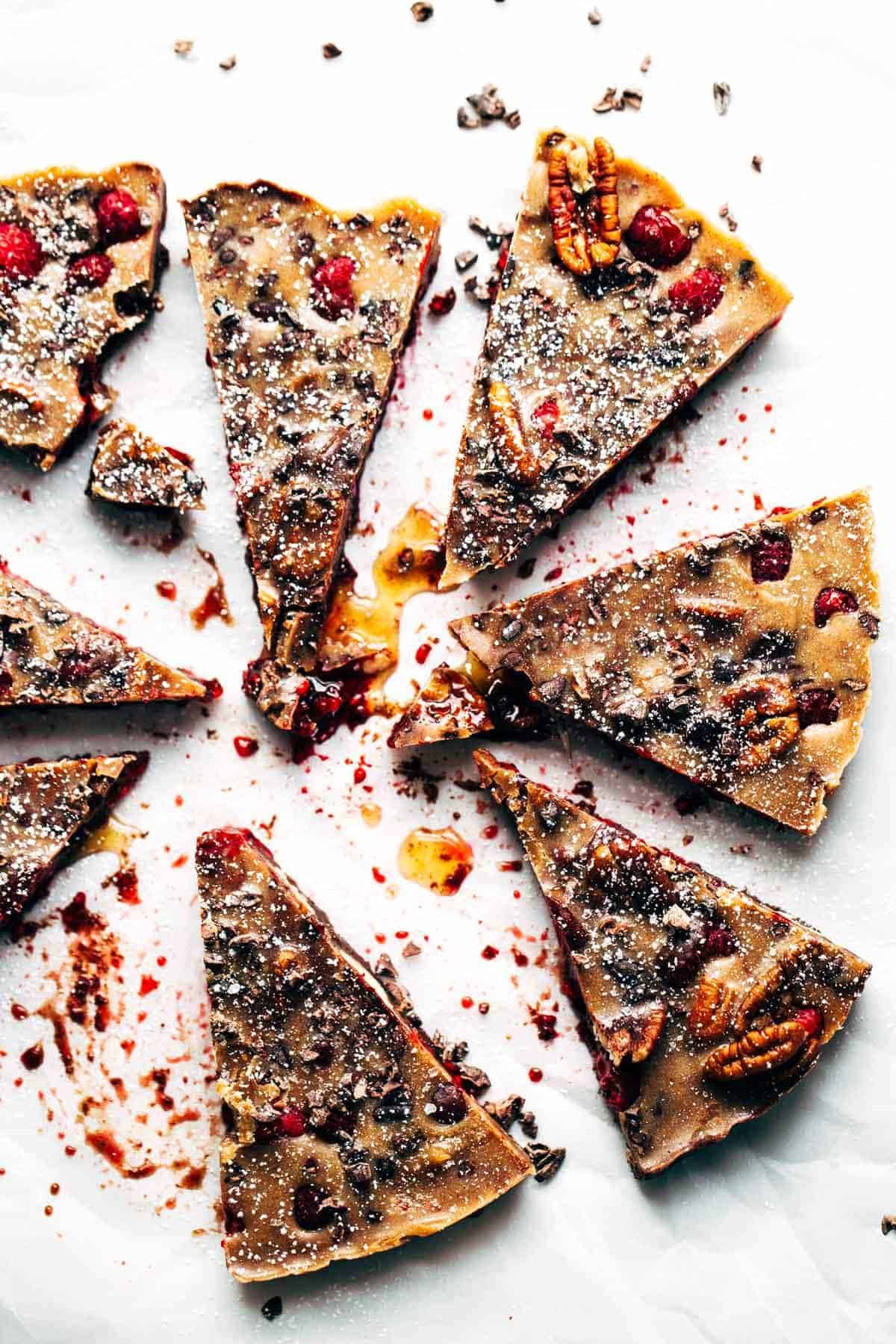 Chocolate Raspberry Almond Butter Bars Recipe Pinch of Yum