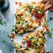 Chopped Salad Pizza in a row.