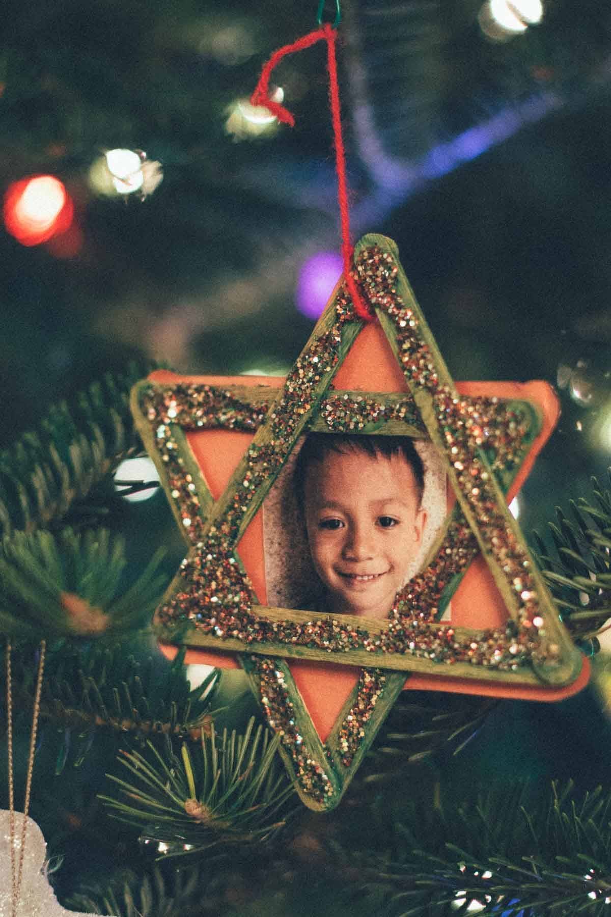 Ornament on a Christmas tree.