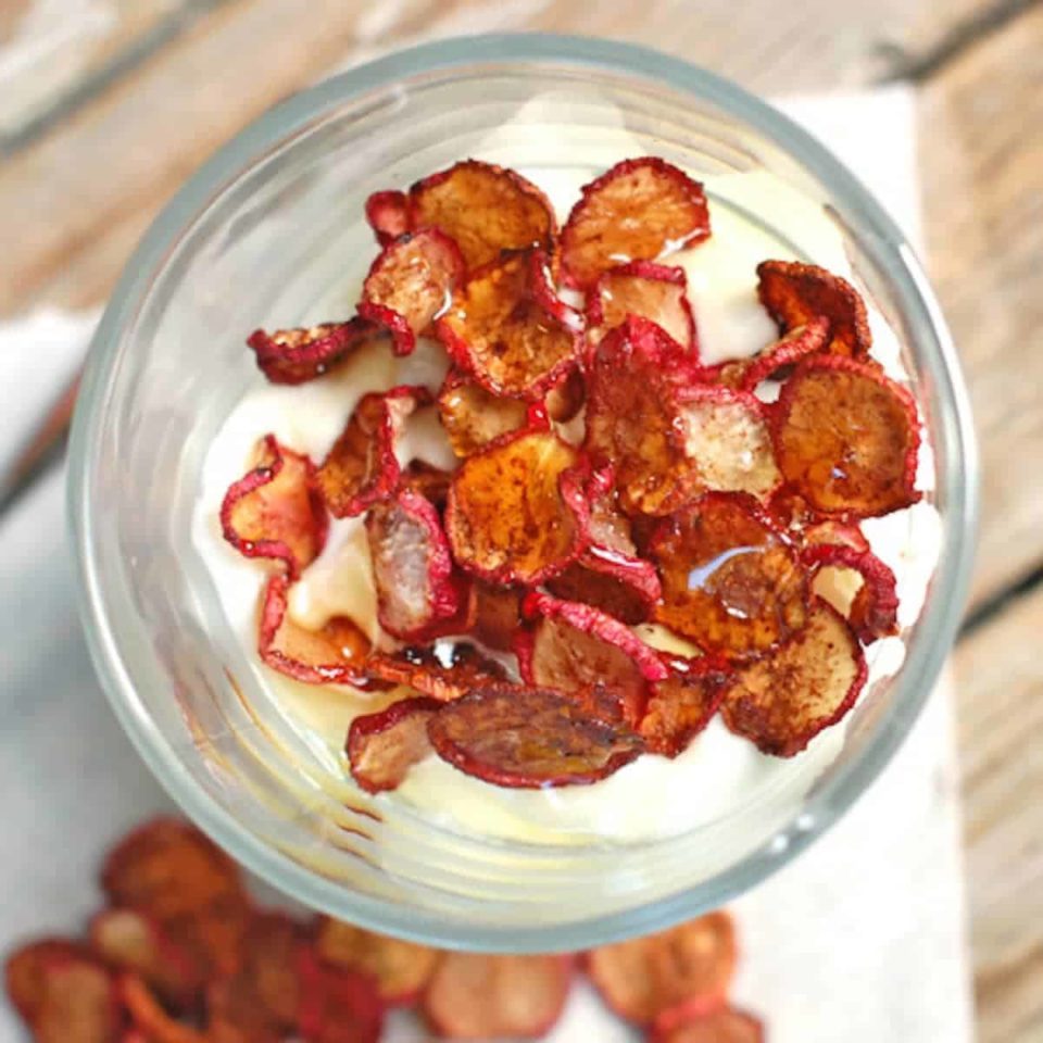 Cinnamon Sugar Radish Chips Recipe Pinch of Yum