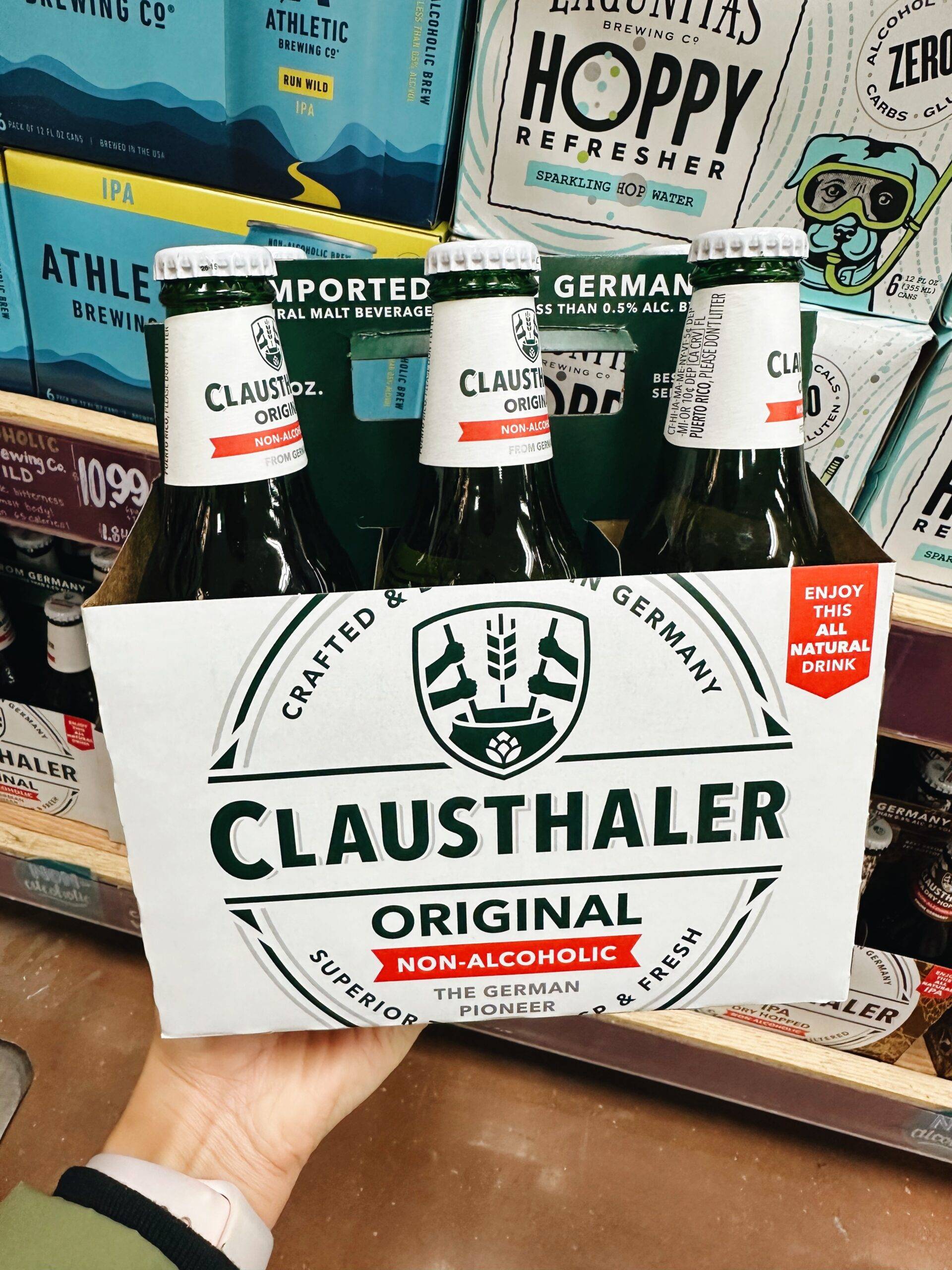 Package of non-alcoholic beer.